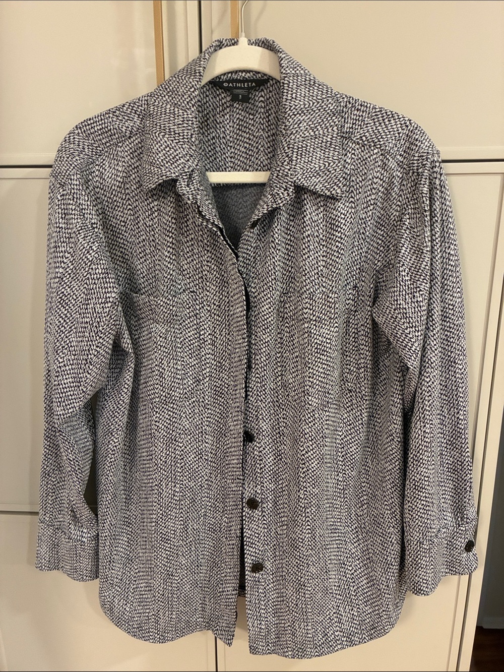 Athleta Black and White Herringbone Shirt Jacket (shacket). Size small, like new